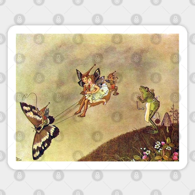 The Butterfly Chariot - Ida Rentoul Outhwaite Sticker by forgottenbeauty